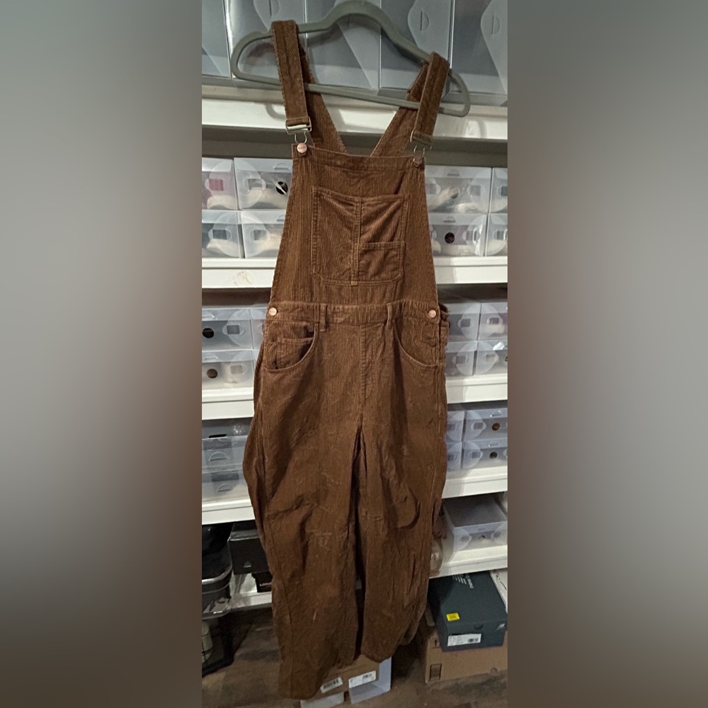 Risen Brown Corduroy Women's Overalls